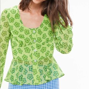 The East Order Minty Floral Button Down